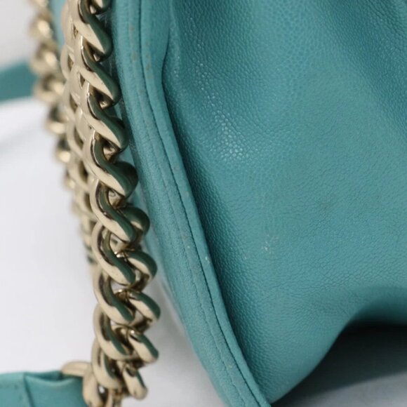 Chanel Caviar Chevron Quilted Medium Boy Flap Shoulder Bag - Turquoise - Picture 2 of 15